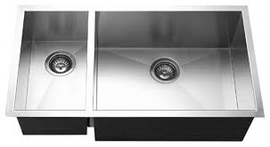 Check spelling or type a new query. Houzer Cto 3370sl Contempo Stainless Steel 70 30 Double Bowl Sink Left Prep Bowl Contemporary Kitchen Sinks By Buildcom Houzz