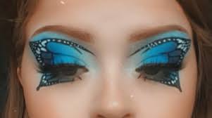 Blue Butterfly Makeup Look In 2020 Butterfly Makeup Makeup Cool Halloween Makeup