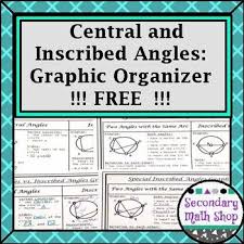 Circles Central Vs Inscribed Angles Graphic Organizer Freebie Graphic Organizers Teaching Geometry High School Math