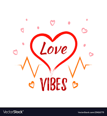 Love vibes heart shape with lettering on white Vector Image