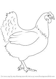 Learn How To Draw A Chicken Farm Animals Step By Step Drawing Tutorials Chicken Drawing Easy Animal Drawings Animal Drawings