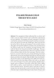 Sejarah masuknya islam ke indonesia. Pdf Pengaruh Peradaban Islam Terhadap Dunia Barat