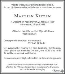 Martien Kitzen 25 04 2018 Overlijdensbericht En Condoleances Mensenlinq Nl Condoleances Herdenkingen