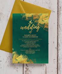 Personalised Emerald Green And Gold Wedding Invitation Rsvp Etsy Green Wedding Invitations Green Gold Weddings Gold Wedding Invitations