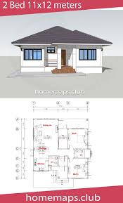 House Design 11x12 With 2 Bedrooms Home Maps House Design Two Bedroom House House Plans
