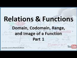 Relations And Functions Domain Codomain Range And The Image Of A Function Part 1 Youtube
