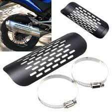 A heat shield is designed to protect an object from overheating by dissipating, reflecting or simply absorbing heat. Motorcycle Exhaust Muffler Exhaust Pipe Heat Shield Cover Guard For Harley Chopper Cruiser Black Exhaust Exhaust Systems Aliexpress