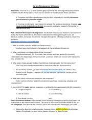 In english there are many key concepts and terms that are crucial for students to know and understand. Damien Hernandez Harlem Renaissance Webquest 1759453 Name Date Assigned Date Due 11 59 Pm Harlem Renaissance Webquest Directions Your Task Is To Course Hero