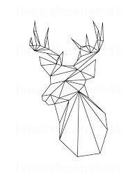 Black And White Geometric Animal Drawings Geometric Deer Black Deer Geometric Animal Origami Print Low Poly White Geometric Wall Print Wall Decor Digital Printable Download Geometric Deer Geometric Animals Geometric