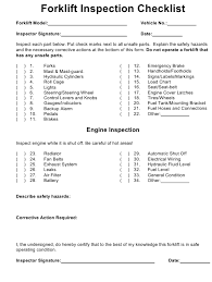 Free pallet racking inspection checklist. Forklift Inspection Checklist Template Download Printable Pdf Templateroller
