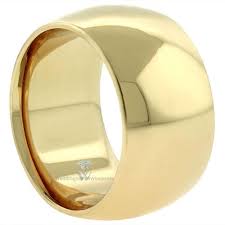 14k Yellow Gold 12mm Comfort Fit Dome Wedding Band Super Heavy Weight Wedding Bands Band Comfort Fit