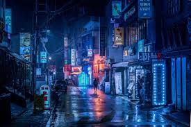 Black And White Computer Tower South Korea City People Neon Stores 1080p Wallpaper Hdwallpaper Des Neon Wallpaper Computer Wallpaper Hd Korea Wallpaper