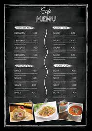 Black Cafe Menu Table Tent Template Menu Template Food Menu Template Cafe Menu