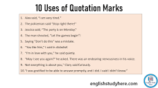 10 Uses of Quotation Marks, Quotation Examples