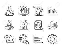 Set Of Education Icons Such As New Mail Graph Chart Stats