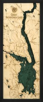Great Sacandaga Lake New York 3 D Nautical Wood Chart