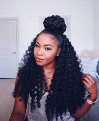 How To Do A Half Up Half Down Weave Curly Crochet Hair Styles Crochet Hair Styles Crochet Braids Hairstyles