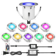 Low voltage step lighting kits. Chnxu Rgb Led Deck Lights Kit With Transformer And Remote Control Ip67 Waterproof I 1 18 12v Low Voltage Color Changing Recessed In Ground Stair Step Pathway Outdoor Landscape Lighting 10 Pack Walmart Com Walmart Com
