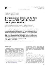 The present study examines the sorption. Pdf Environmental Effects Of In Situ Burning Of Oil Spills In Inland And Upland Habitats