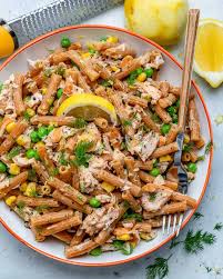 Place the pine nuts, raisins, chopped scallions, lime zest and juice, and olive oil in a large bowl, season with salt and freshly ground black pepper, and toss to combine. Lemon Dill Salmon Pasta Salad Recipe Healthy Fitness Meals