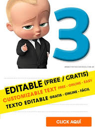 9 The Boss Baby Birthday Invitations Free Online Editable And Printables Customize Baby Birthday Invitations Editable Birthday Cards Baby Birthday Card