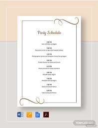 Discover all the resources you need to plan a birthday party for that someone special in your life including theme, present, and menu ideas. Party Schedule Template 12 Free Word Pdf Documents Download Free Premium Templates