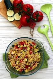 Salade De Ble Lentilles Corail Courgette Et Tomates Amandine Cooking Salade De Ble Lentilles Corail Plat Vegetarien