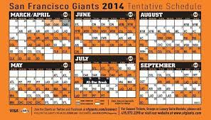 Sf Giants 2014 Schedule Sf Giants Baseball Giants San Francisco Giants