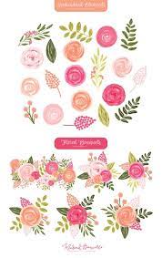 Flower Clip Art Pink Flower Clipart Flower Png Hand Drawn Etsy Flower Clipart Flower Drawing Pink Flowers