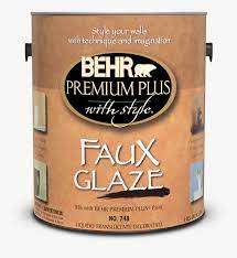 The ratio of glaze to paint is from 4 to 6 parts for 1 part paint. Can Of Faux Glaze Behr Premium Plus With Style Faux Glaze Home Depot Hd Png Download Kindpng