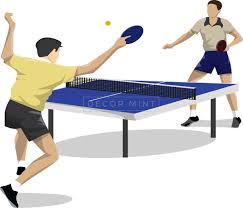Table tennis association), a w. Tenis Stolowy Dwoch Graczy Obraz Decor Mint