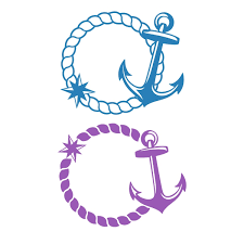 Download Anchor Monogram Cuttable Frame
