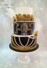 Black And Gold Art Deco Art Deco Gatsby Wedding Cake Black Gold White Art Deco Cake Great Gatsby Cake Art Deco Wedding Cake