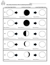 Moon Phase Prediction Worksheet And Formative Assessment Moon Phases Formative Assessment Moon Phases Activities