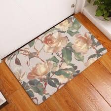 doormat suede floral flower printed