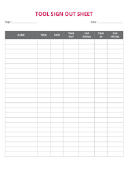 Free 13 Sign Out Sheet Templates In Pdf Ms Word Excel