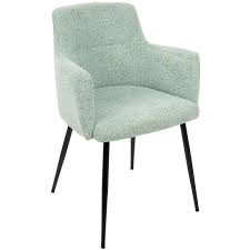 Lumisource Andrew Contemporary Dining Accent Chair In Black With Seafoam Green Fabric Set Of 2 Ch Andrw Bklgn2 Upholstered Arm Chair Gray Dining Chairs Accent Chairs