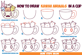 Dear friend, this book will show you how easy and fun it is to draw different animals, including pets, forest animals, jungle animals and ocean animals. How To Draw Cute Kawaii Animals And Characters In A Coffee Cup Easy Step By Step Drawing Tutorial For Beginners How To Draw Step By Step Drawing Tutorials