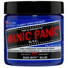 To get a color like this, use our bad boy blue. Manic Panic Manic Panic Semi Permanent Hairdye Bad Boy Blue Classic Blu