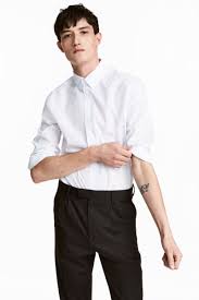 Easy Iron Shirt Slim Fit White Men H M Us Mens Shirt Dress Shirts Mens Shirts