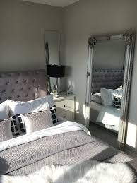 Leaning Mirror French Mirror Silver Bedroom Goals Bedside Tables Mirrored Table Ikea Hemnes Tab Sleigh Bed Master Bedroom Monochrome Bedroom New Bedroom Design