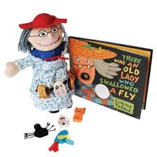 Amazon Com There Was An Old Lady Who Swallowed A Fly Puppet Props Book Set Toys Games Swallowed A Fly Felt Puppets Puppets