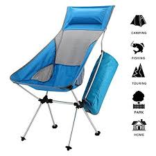 Qhome New Designextended Portable Ultralight Collapsible Moon Leisure Camping Chair With Carrying Bag For Outdoor Works Campi Hiking Trip Camping Chair Outdoor