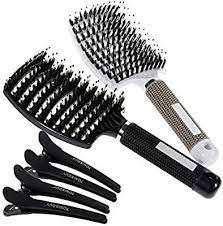 lictin 2 pcs haarburste wildschweinborste mit 4pcs haar klammer burste fur dunnes haar haarburste fur damen herren hairsty haarburste haarbursten lockige haare