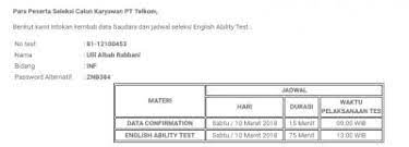 English ability test dibagi dalam beberapa sesion. Pengalaman Mengikuti Seleksi Great People Trainee Program Gptp Vii Telkom Indonesia 2018 Ulil Albab Rabbani S Blog