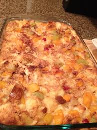 Fruit Cocktail Bread Pudding I Just Cubed Challah Bread And Some Regular Sammie Bread Mixed I Fruit Bread Pudding Recipes With Fruit Cocktail Fruit Toppings