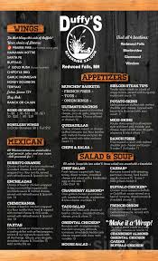 Duffy S Bar Grill Menu In Redwood Falls Minnesota Usa