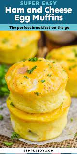These Ham And Cheese Egg Muffins Are Such An Easy Delicious Breakfasts On The Go Made With Si Yummy Breakfast Leftover Ham Recipes Breakfast Recipes Casserole