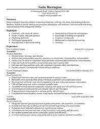 Professional Assembler Resume Examples Production Livecareer