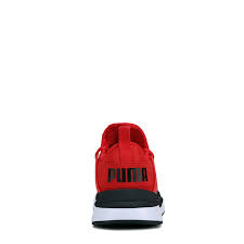 Puma Mens Pacer Next Cage Sneakers Red Black Sneakers
